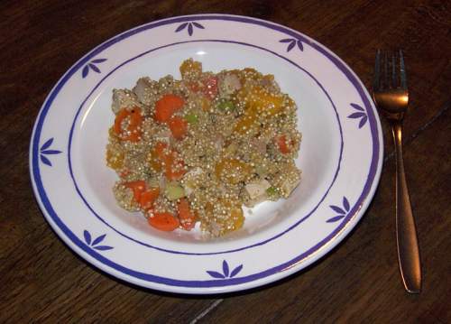 Krbis-Quinoa-Pfanne auf Teller